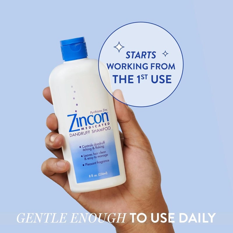Zincon Medicated Dandruff Shampoo, 8 Fluid Ounce - Image 4